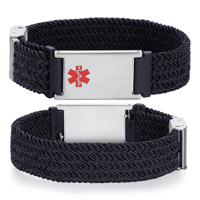 Cameron Charcoal Loop Stretch Medical ID