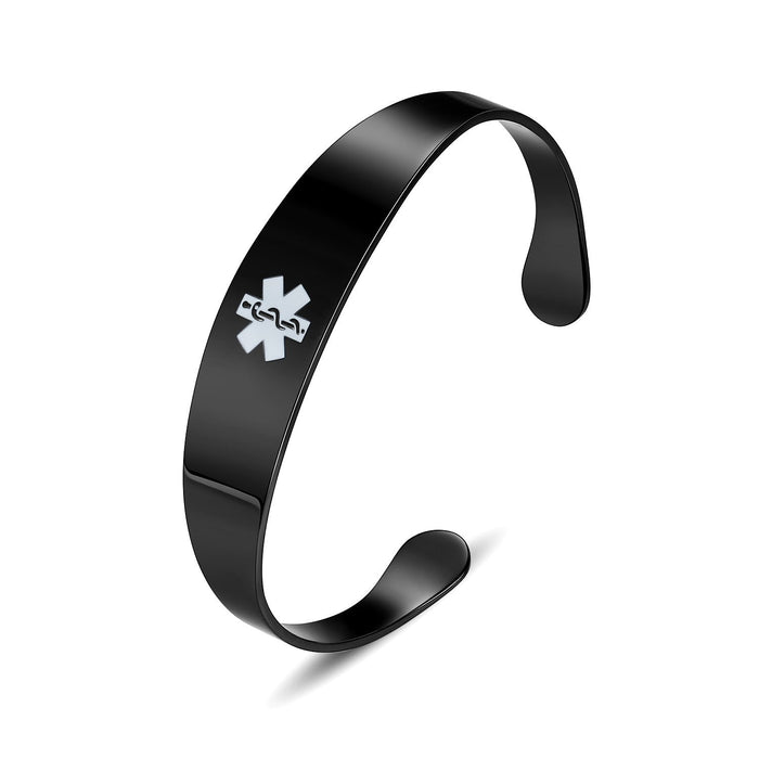 Black Cuff Medical ID bracelet