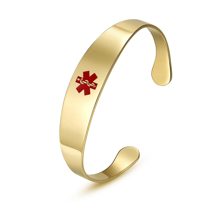 Gold Cuff Medical ID bracelet