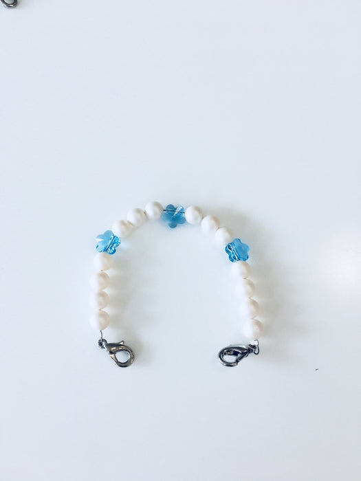 Blue White Flower Swarovski
