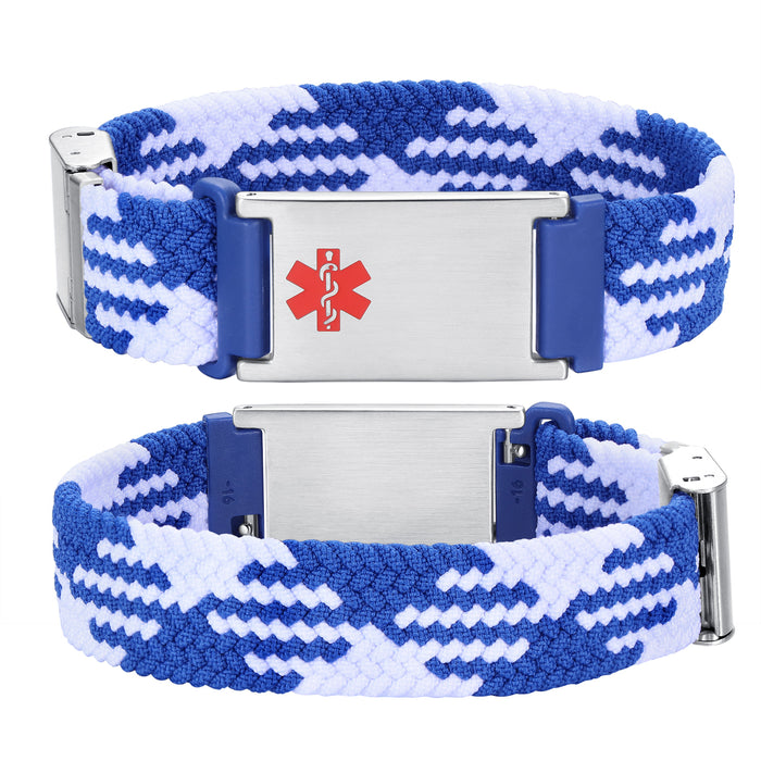 Cameron Blue & White Loop Stretch Medical ID