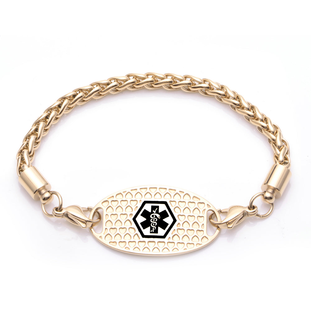 Aroha Medical ID Bracelet GOLD My Identity My Identity