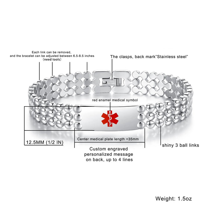 Metal medical 2025 id bracelet