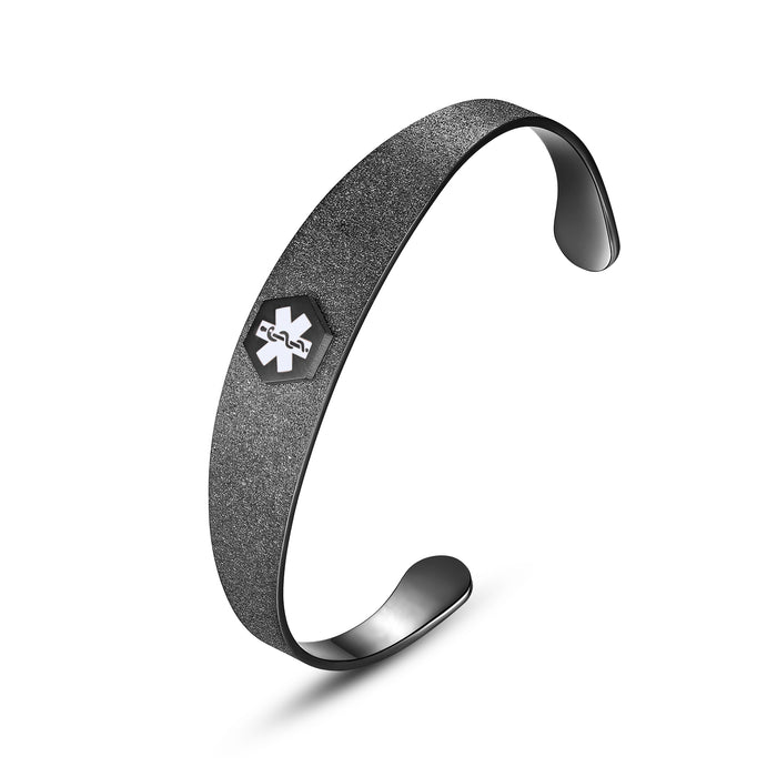 Sparkle Black Cuff Medical ID bracelet