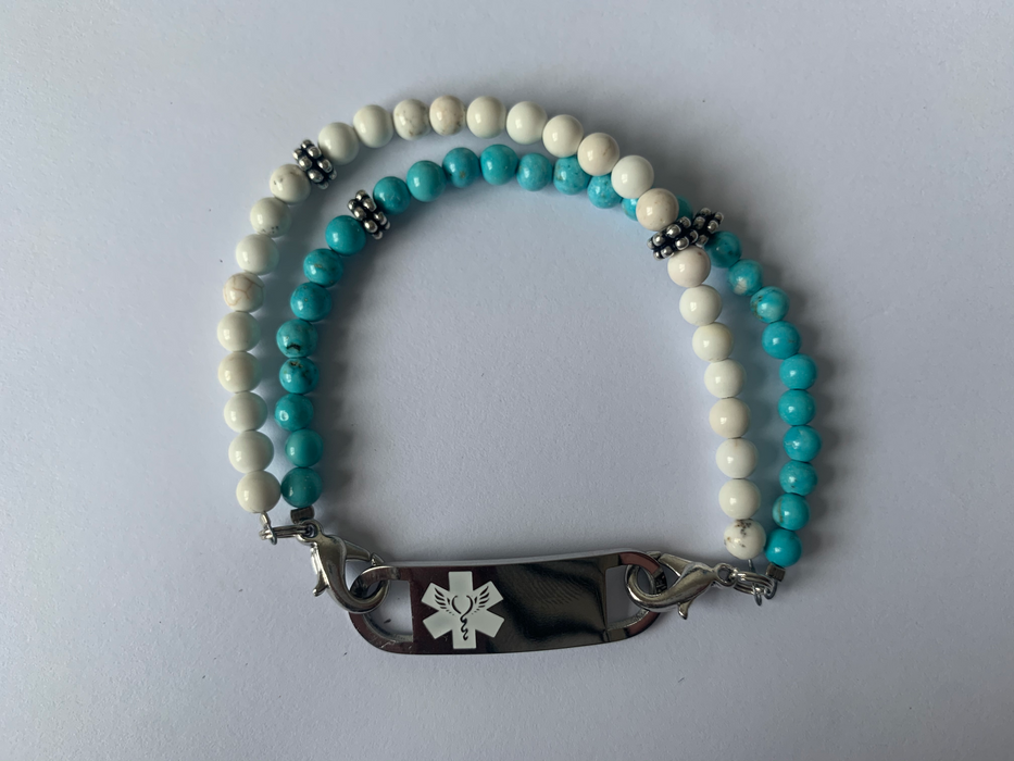 Turquoise & Cream Howlite double