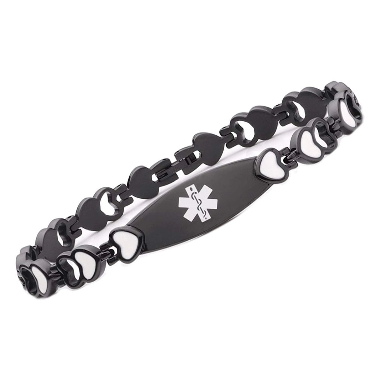 Black medical alert bracelet deals